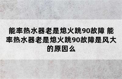 能率热水器老是熄火跳90故障 能率热水器老是熄火跳90故障是风大的原因么